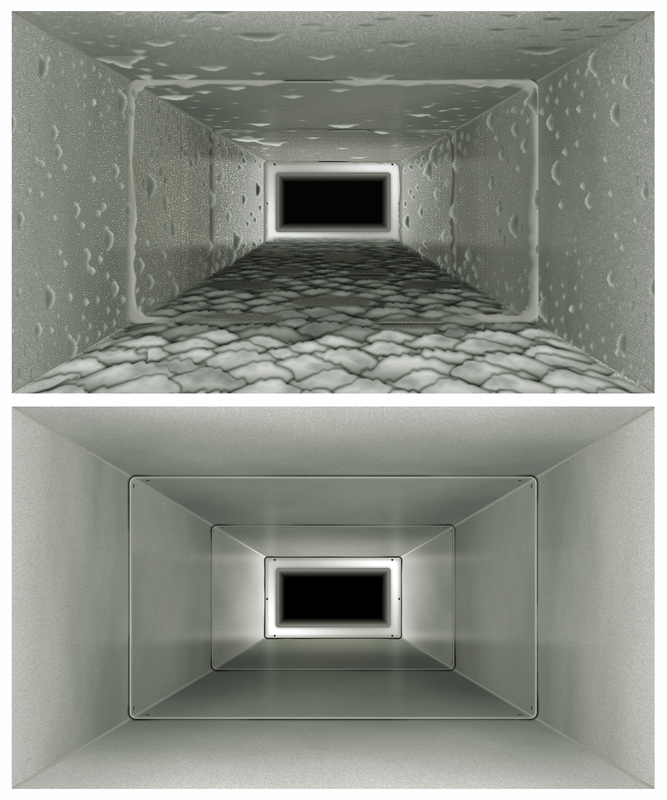 Air Duct Cleaning before and after